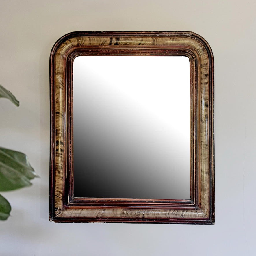 Antique Trompe L'oeil Louis Philippe 'Tiger' Mirror