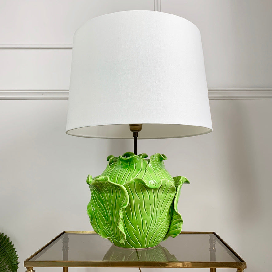 Jean Roger Life Size Green Ceramic Lettuce Table Lamp Paris 1950's