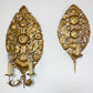 Set of 3 Gold Repousse Baroque Wall Sconces