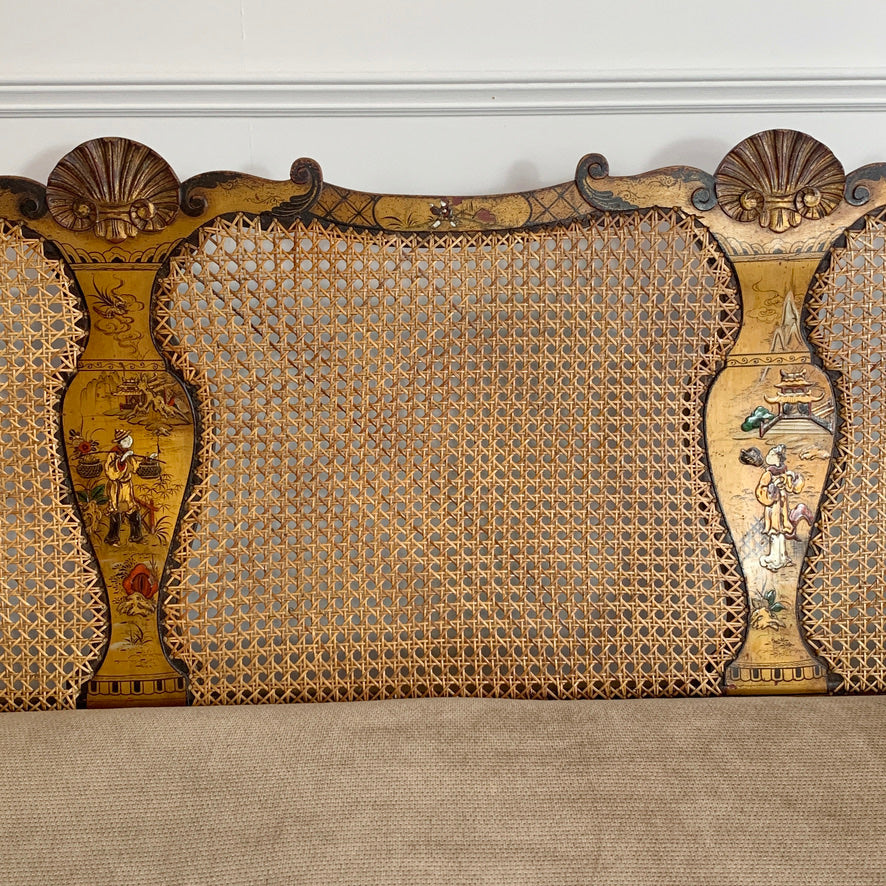 English Late Victorian Gilt Chinoiserie Bergere Suite