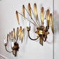 Vintage Pair of Ferro Art Gold Leaf Wall Lights
