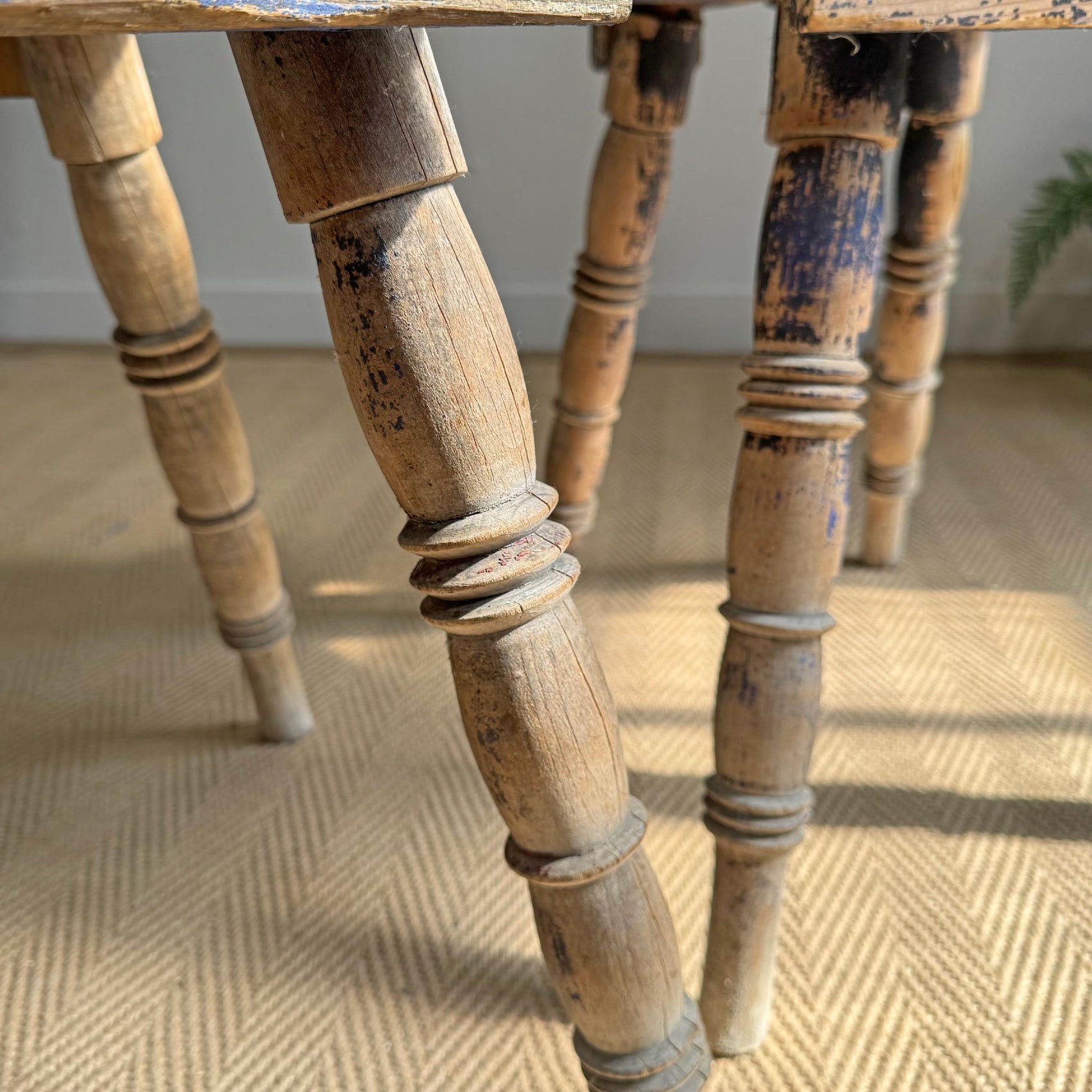 Alpine Blue Painted Folk Art Chairs