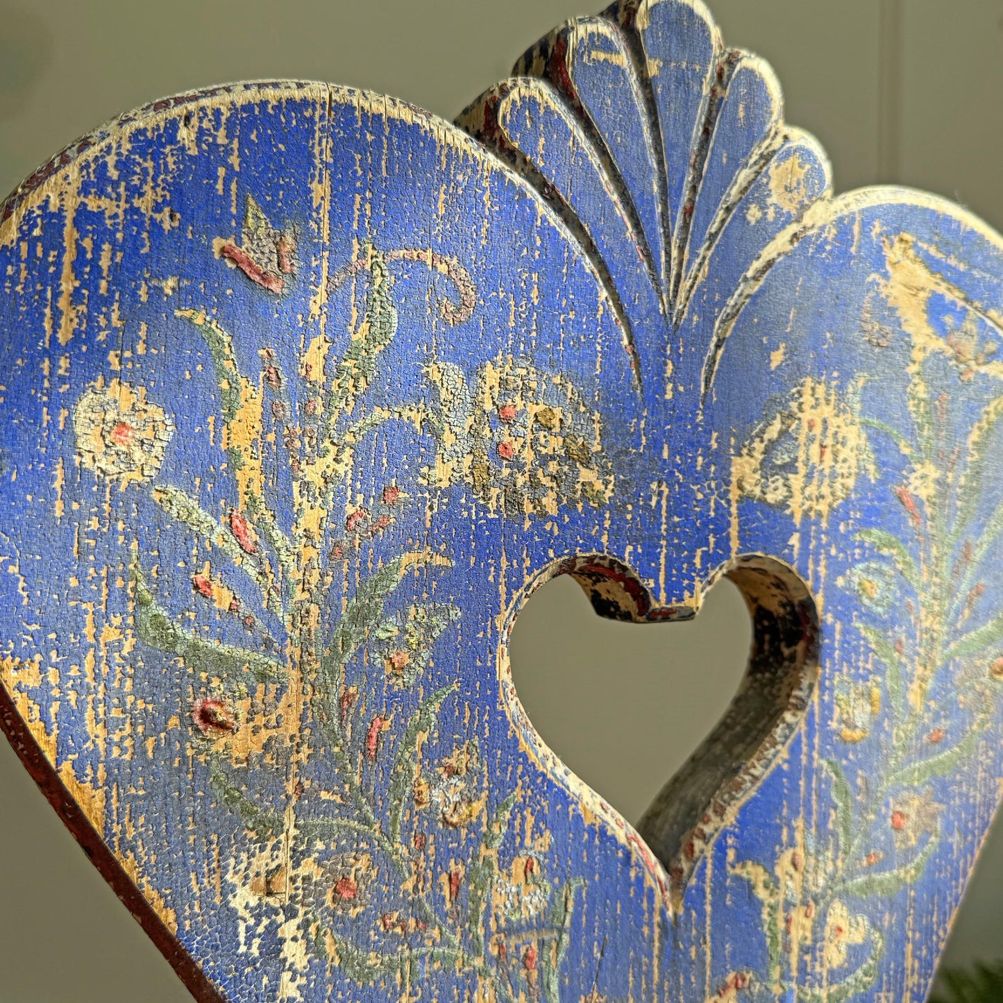 Alpine Blue Painted Folk Art Chairs