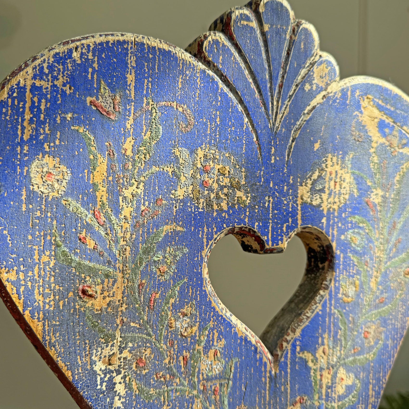 Alpine Blue Painted Folk Art Chairs