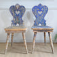 Alpine Blue Painted Folk Art Chairs