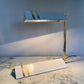 Italian White Enamel & Brass Desk Lamp, 1980's