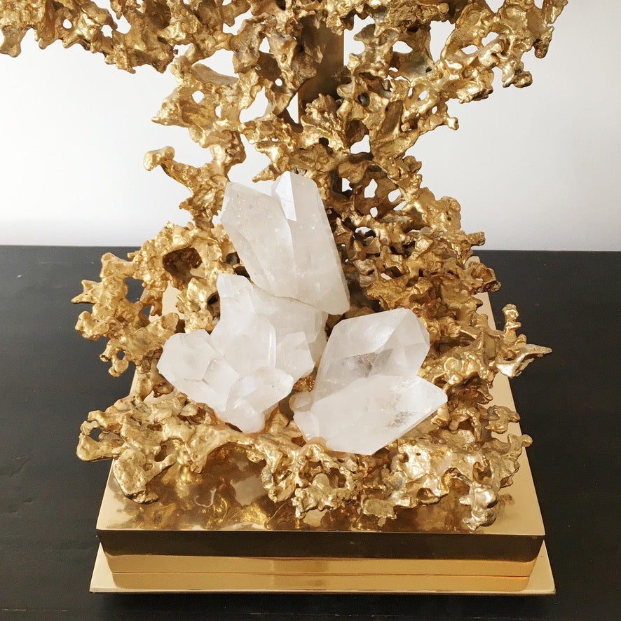 Claude Victor Boeltz 24K Gold Plated 'Exploded' Table Lamp