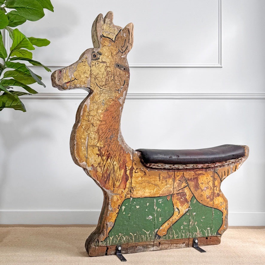 Antique Fairground Ride Circa 1930 Reindeer
