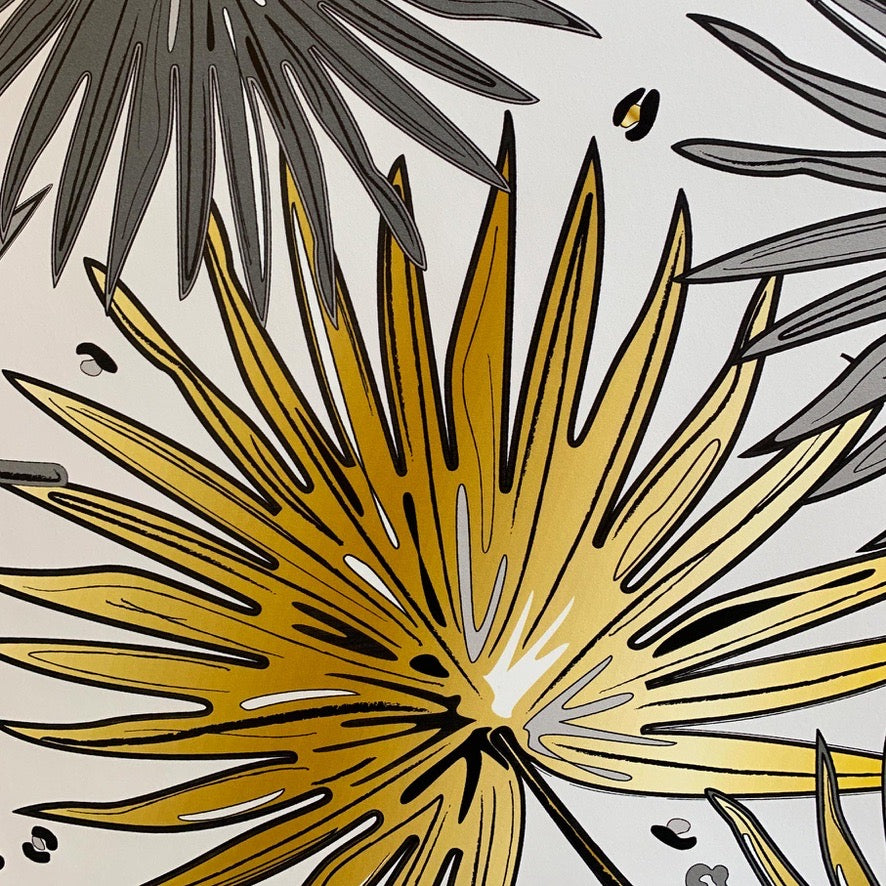 Fan Palm Wallpaper - 001 Chalk