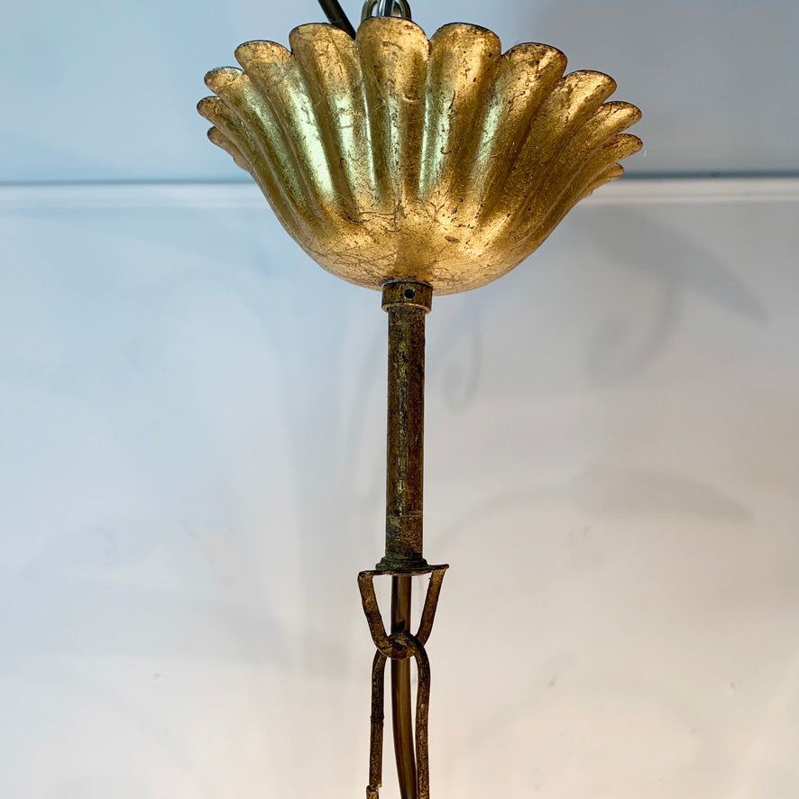 1960's Italian gilt wheat sheaf chandelier