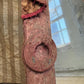 Theatrical Burgundy Antique Velvet Mirror with Drapes and Swags 19th Century