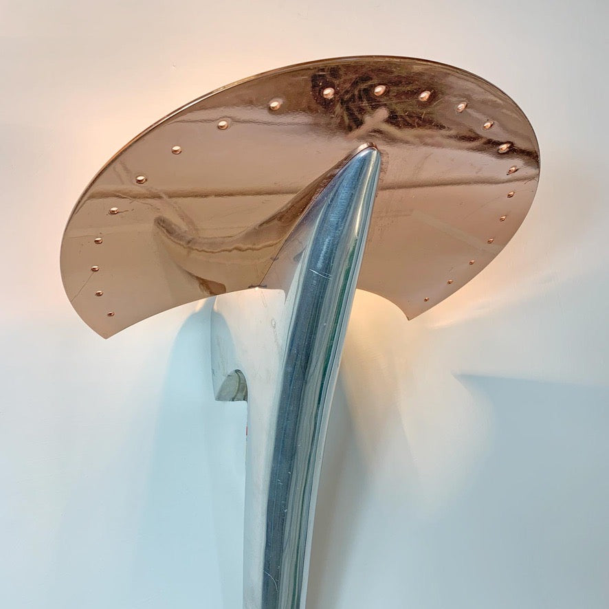 Pair of Copper & Silver Alien Wall Lights designed by Joan Auger