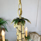 1980's Green Faux Bamboo Chandelier