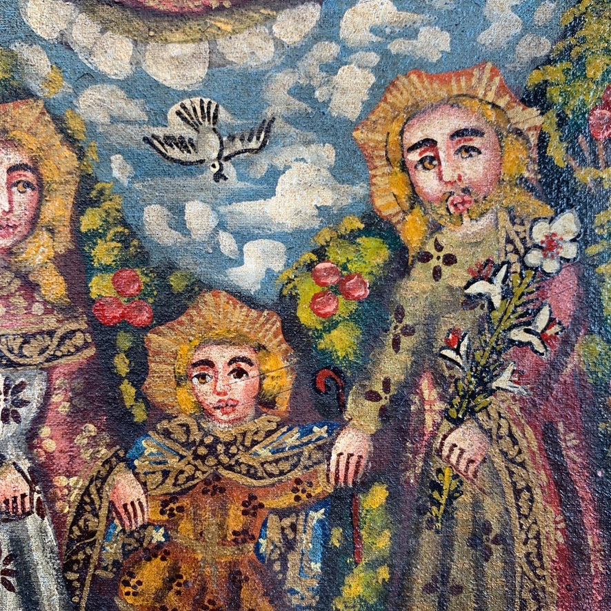 Cuzco School Oil Painting on Canvas of the Holy Family