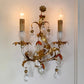 Pair of Banci Firenze Gold Crystal Grape and Pear Wall Lights