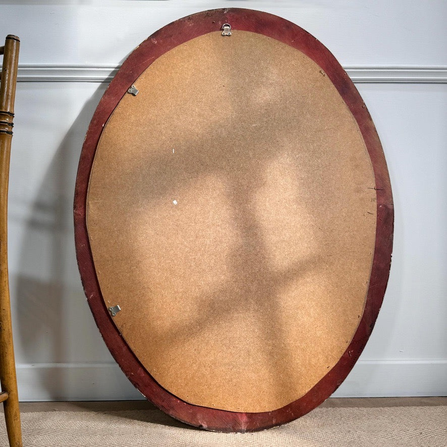 Antique Gilt Wood Decorative Oval Mirror