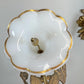 RW Winfield Art Nouveau Opaline and Brass Flower Wall Sconces 1845