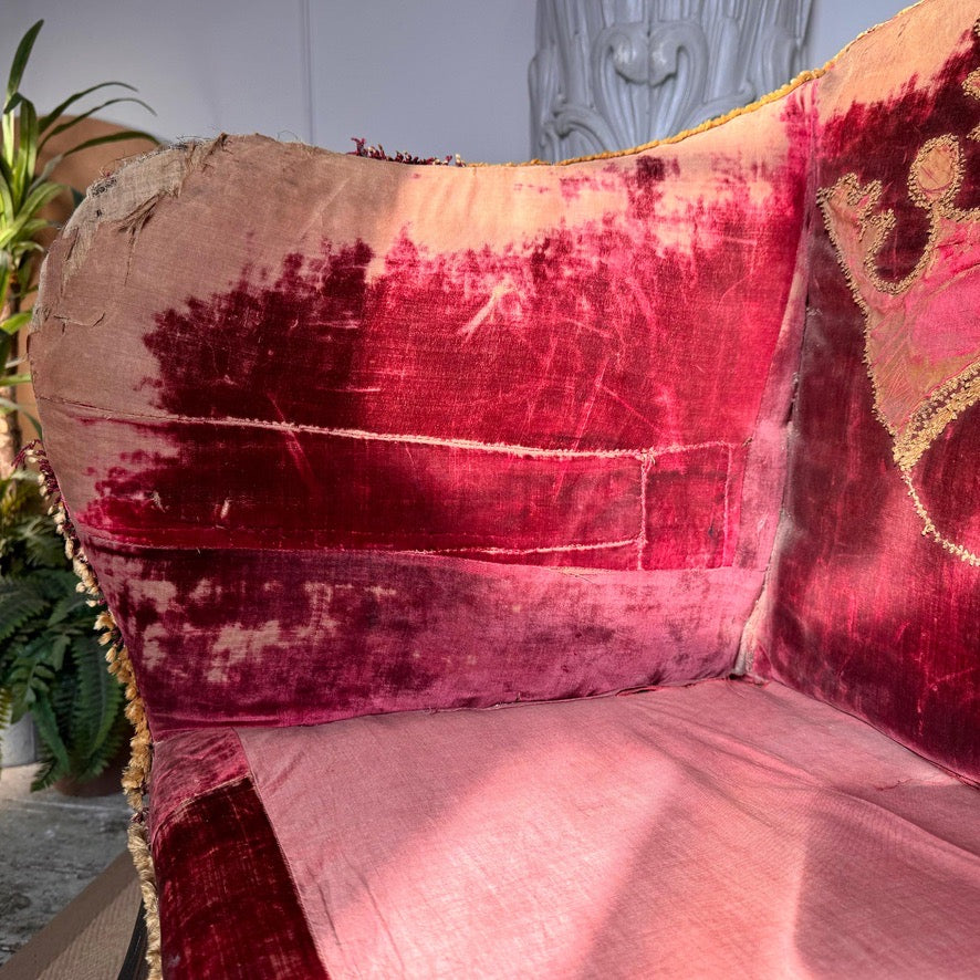 18th Century French Sleigh Form Ducal Crown Chair of Significant Importance