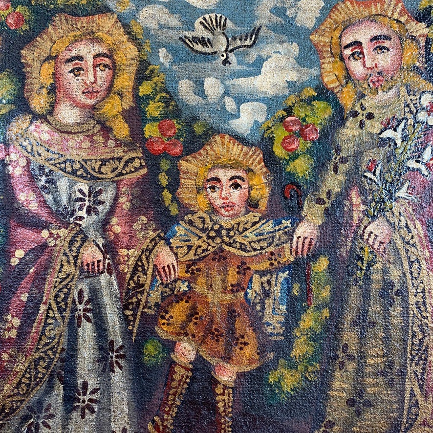 Cuzco School Oil Painting on Canvas of the Holy Family