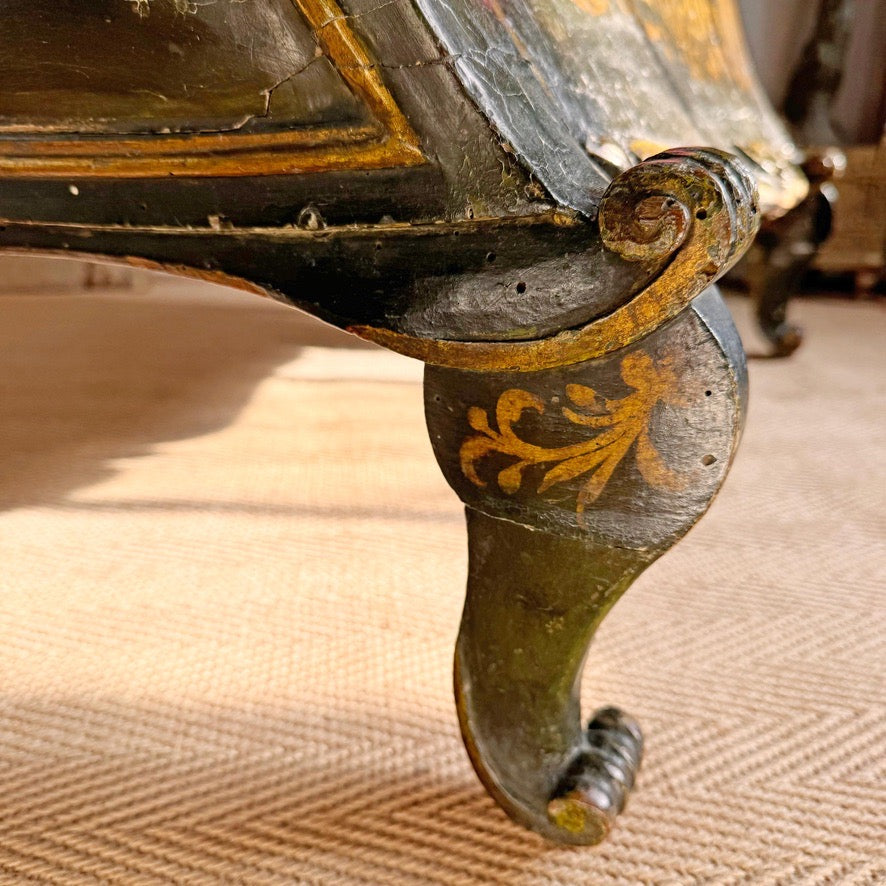 18th Century French Sleigh Form Ducal Crown Chair of Significant Importance
