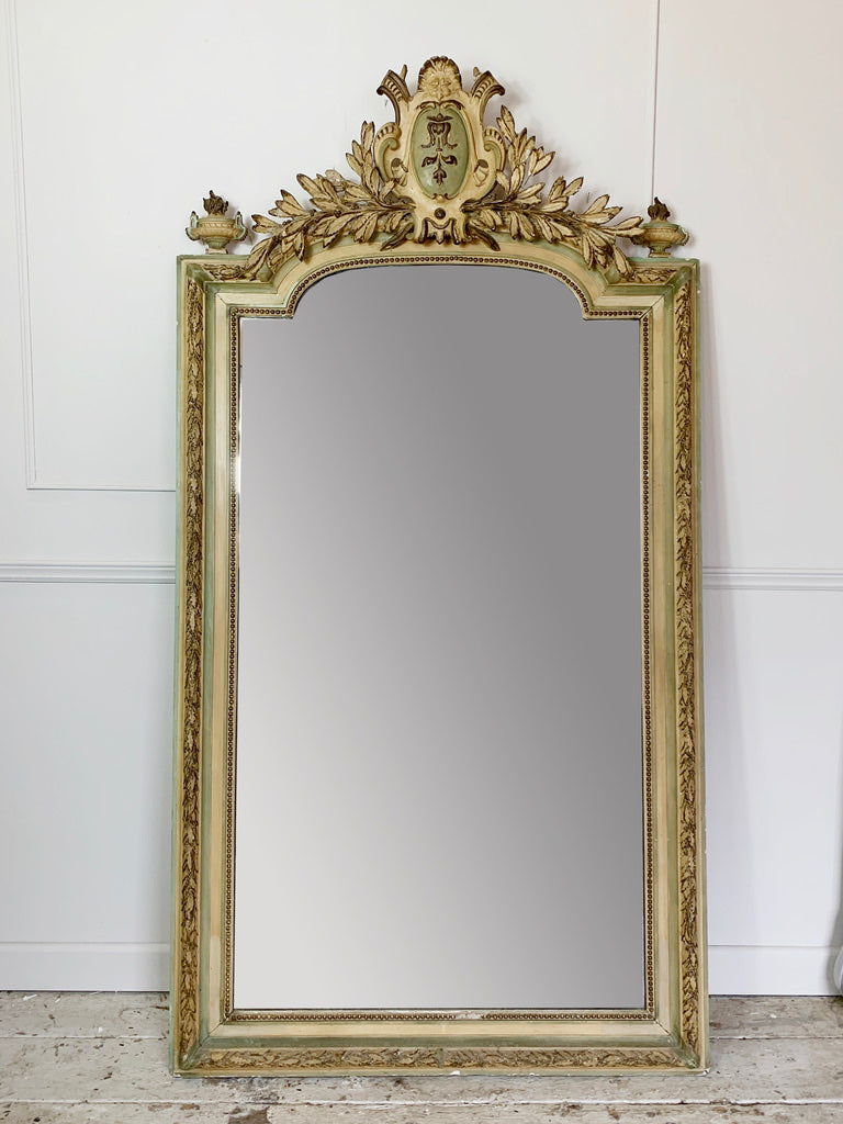 French 19th Century Large Crested Chateau Mirror