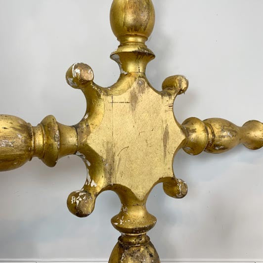 Early 19th Century Giltwood and Gesso Large Italian Cross