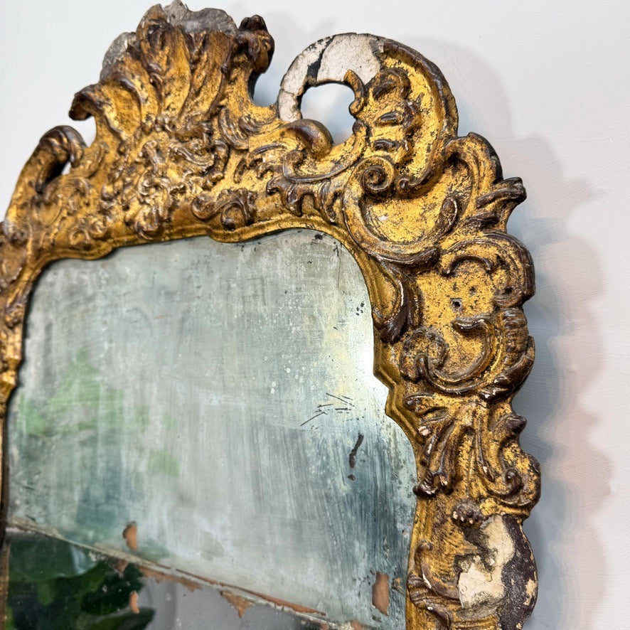 Queen Anne Giltwood Split Plate Mirror