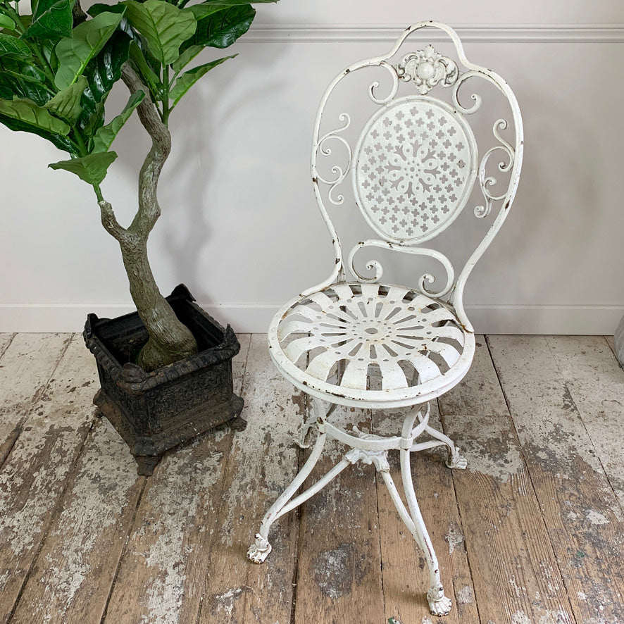 19th Century White Lions Paw Arras Orangery Chair