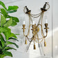 An Outstanding 1950's Italian Cross Sword and Gilt Rope Tassel Wall Light