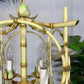 Pair of Faux Bamboo Pagoda Chandeliers Italy 1950's