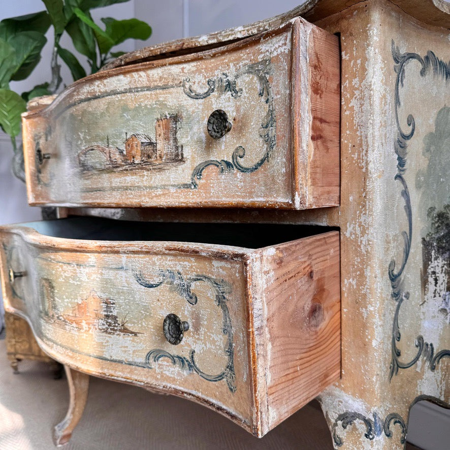 Antique Venetian Painted Chest of Drawers 18th Century