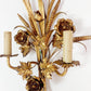 S.Salvadori Gold Wheat Sheaf Sconce Light 1970's