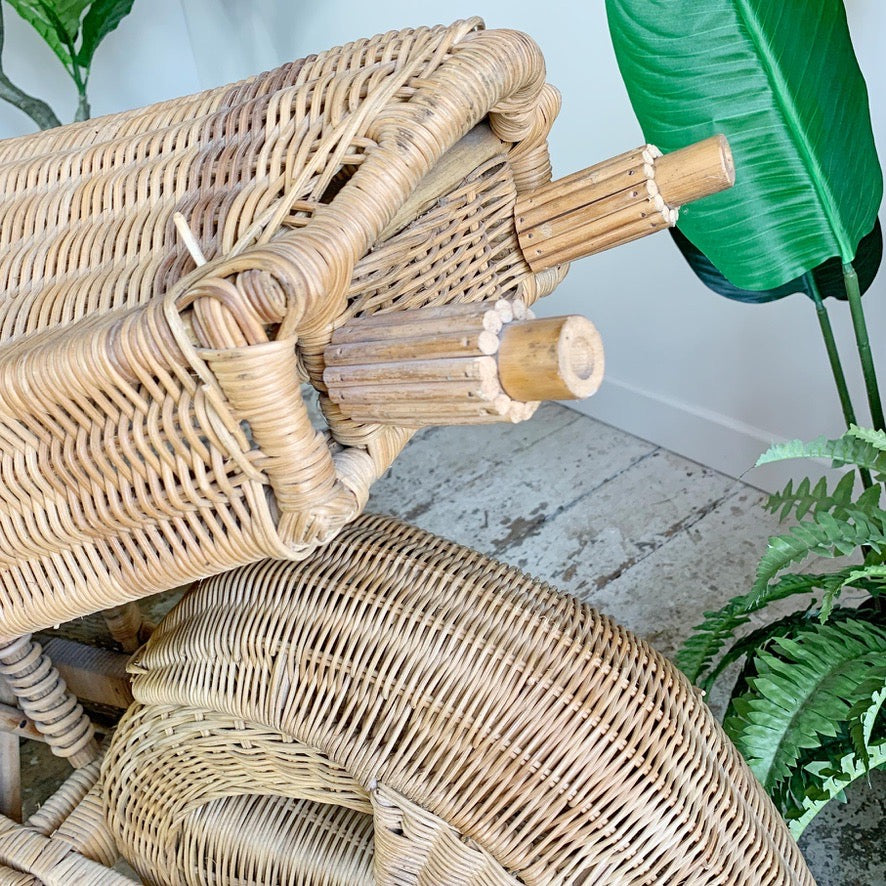 Incredible Life Size Wicker and Bamboo Racing Motorbike