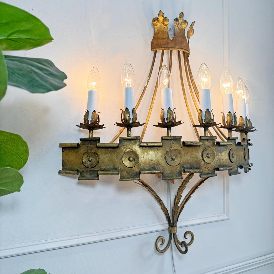 Vintage Ferro Wall Light 1950's Spain