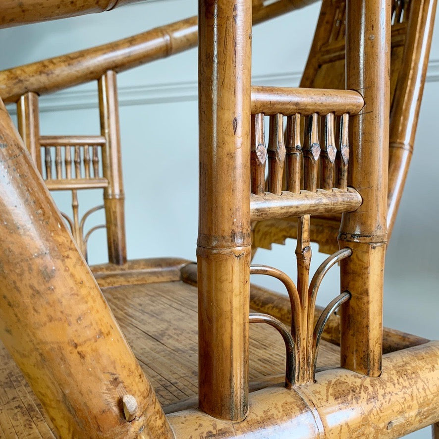 Mid Century Taiwanese Hand Made Bamboo Armchair