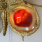 Isabelle Faure Signed Illuminated Gold Butterfly Sculpture in Brass and Agate