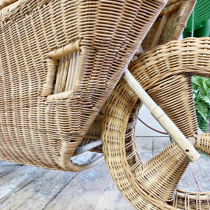 Incredible Life Size Wicker and Bamboo Racing Motorbike