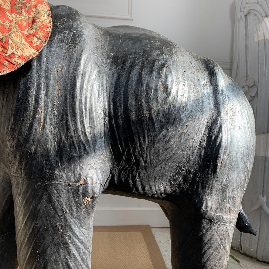 Huge 129 cm Tall Liberty of London Leather Elephant