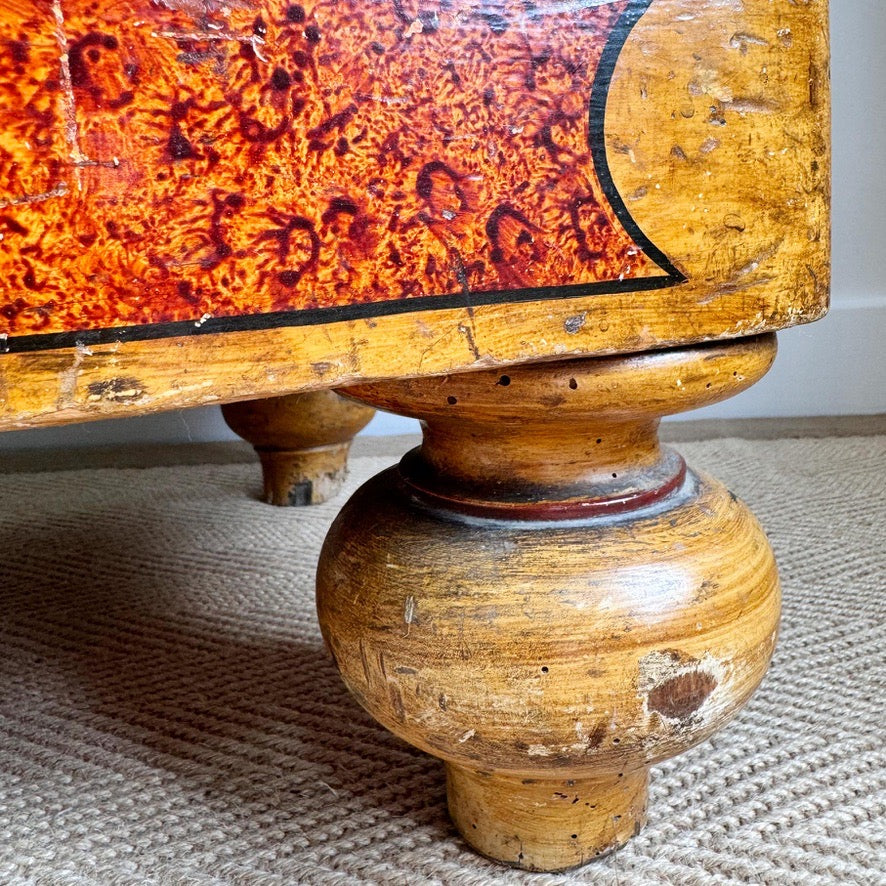 Biedermeier Scumble and Faux Burlwood Painted Chest of Drawers