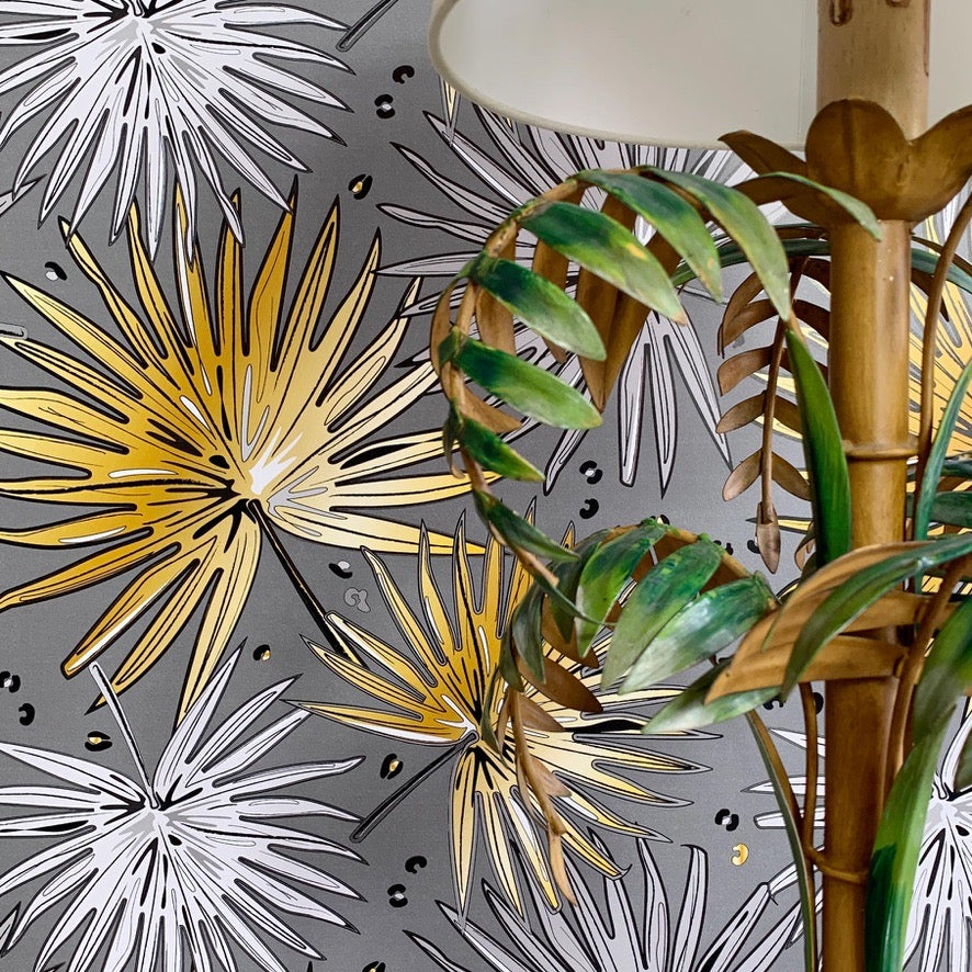 Fan Palm Wallpaper - 002 Graphite