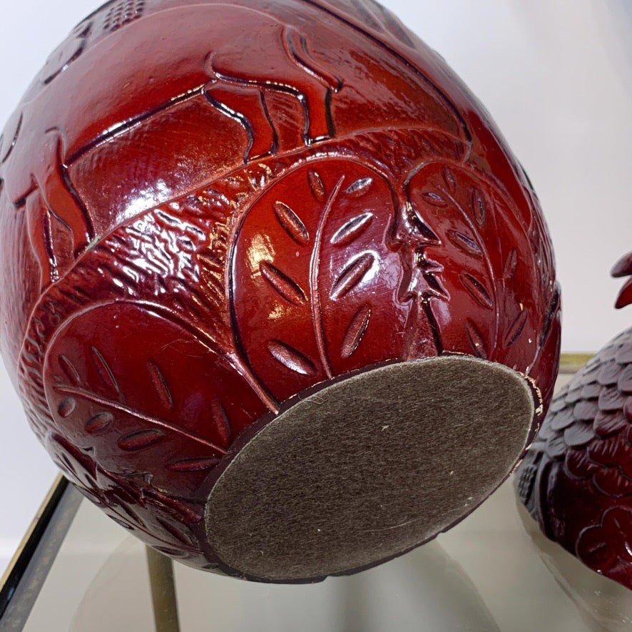 Modernist Red Ice Bucket in the Style of Marc Chagall, 1950's