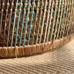 Italian Rainbow Rattan 'Emmanuelle' Peacock Coffee Table 1970's