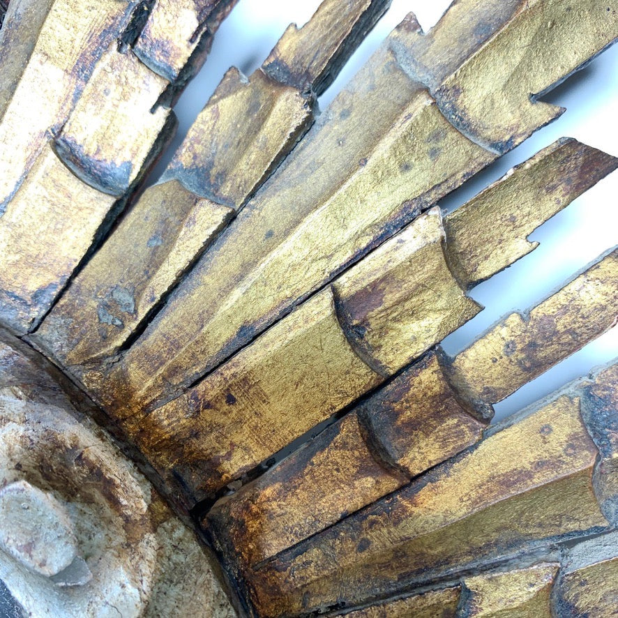 1940's Italian Wooden Gold Sunburst Mirror