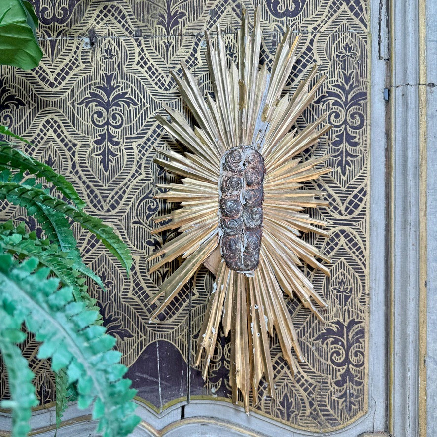 Antique Water Gilded Sunburst 18th Century