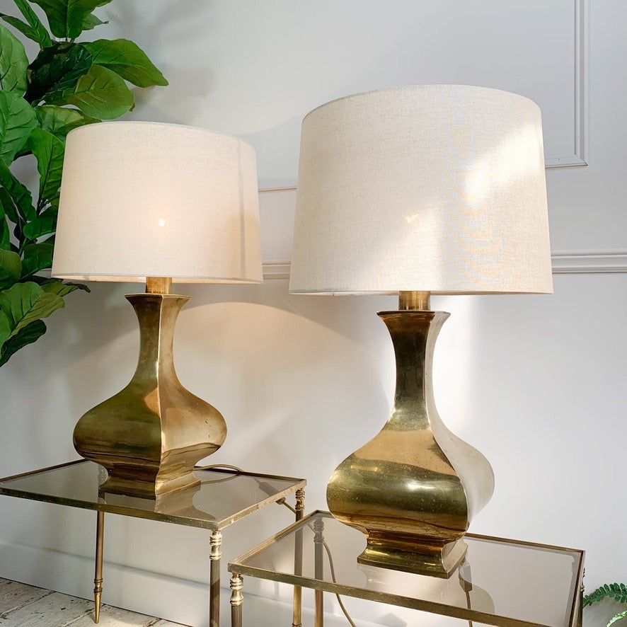 Pair of Gold Maria Pergay Brass Plated Table Lamps