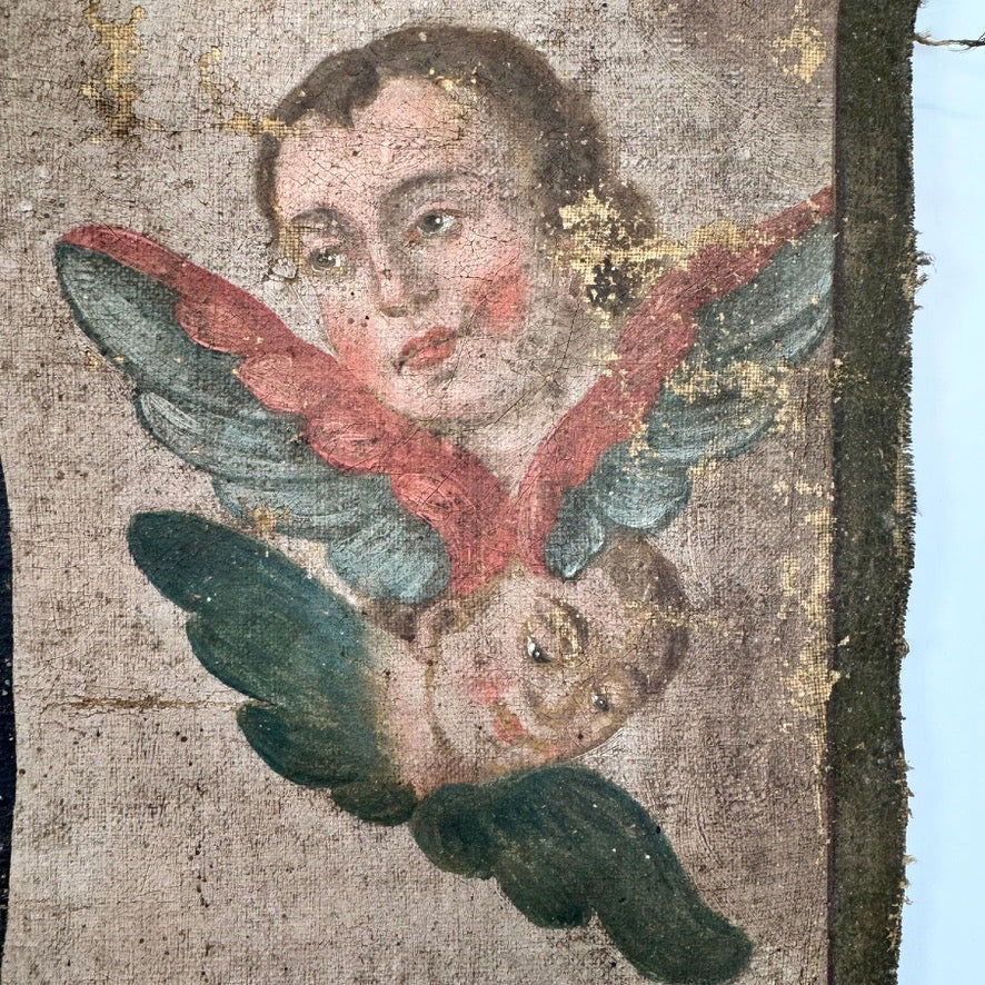 17th Century Wall Hanging oil on canvas of St Leonard of Noblac