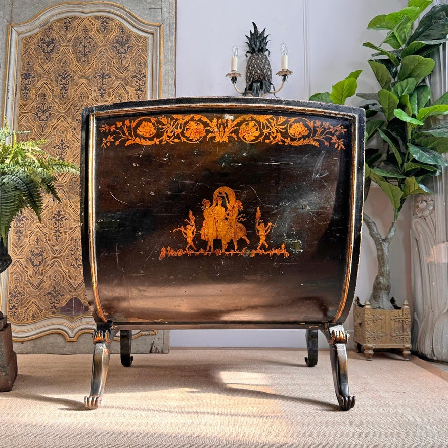 18th Century French Sleigh Form Ducal Crown Chair of Significant Importance