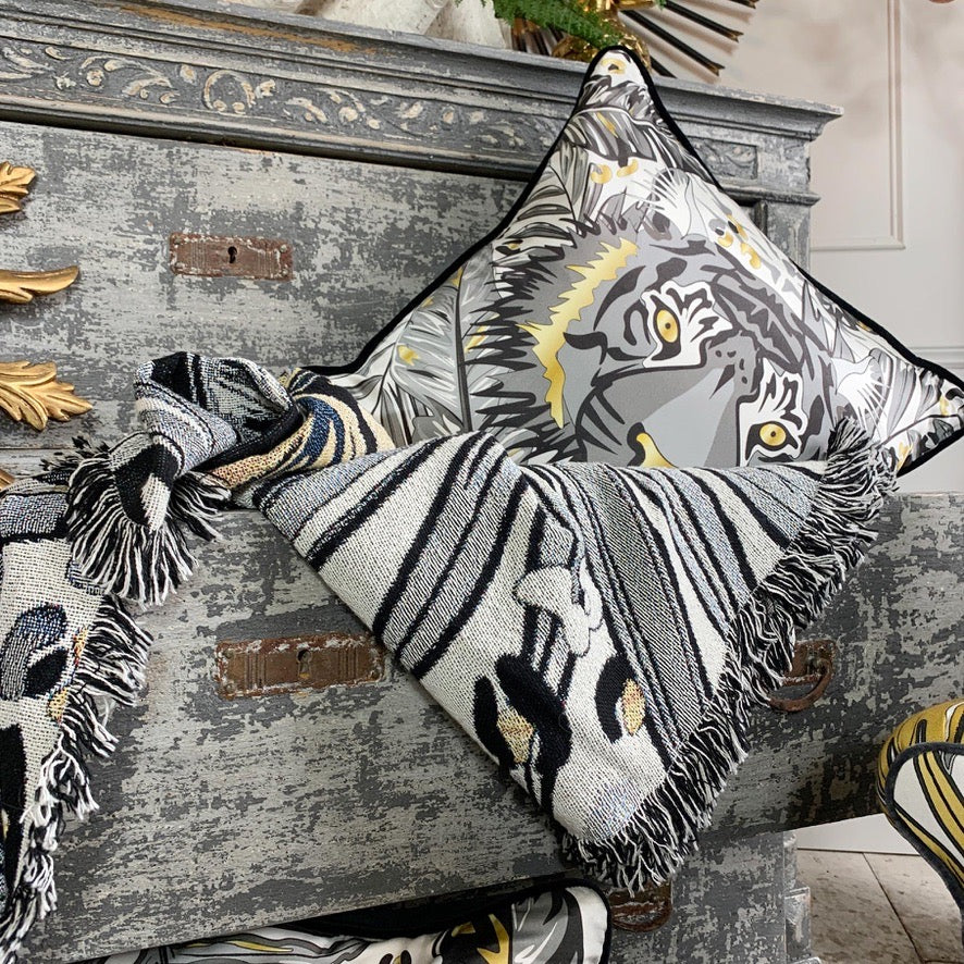 The Tropics Collection 'Tiger' Luxury Silk Cushion