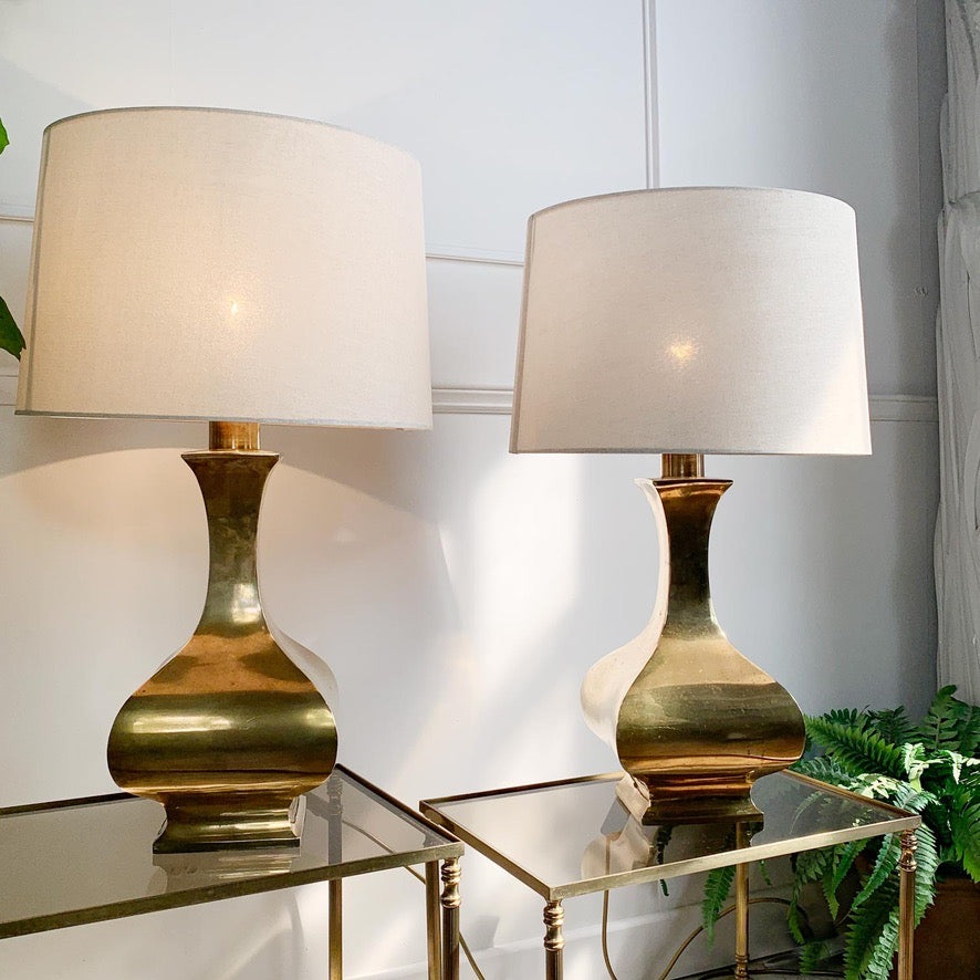 Pair of Gold Maria Pergay Brass Plated Table Lamps