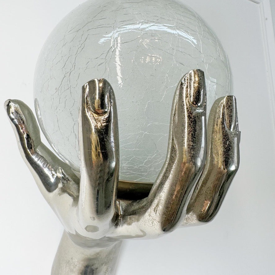 Maison Arlus Bronze Hand Wall Sconce in Gilt Silver France 1970's